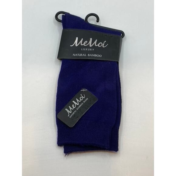 MEMOI Women's Violet Impressions Knit Natural Blend Bamboo Crew Socks SZ OS - Picture 1 of 7
